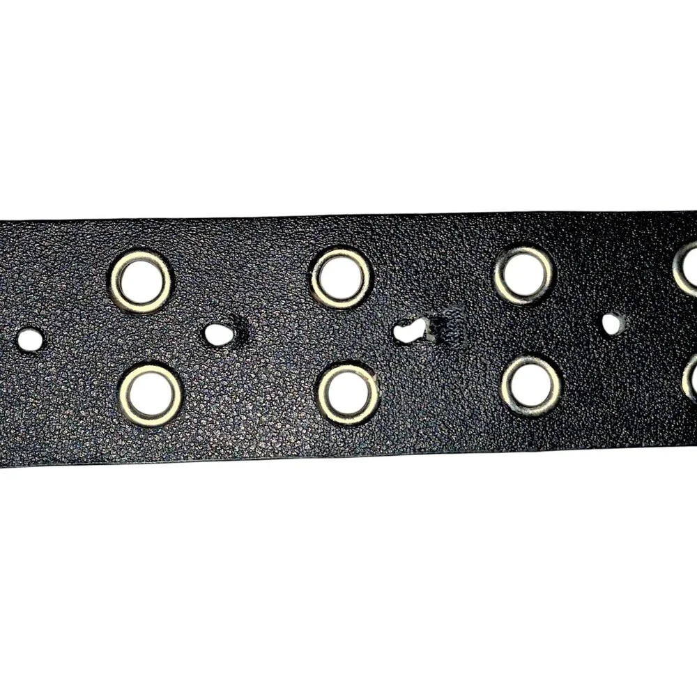 Skull Belt Buckle W/ Double Grommet Belt 41